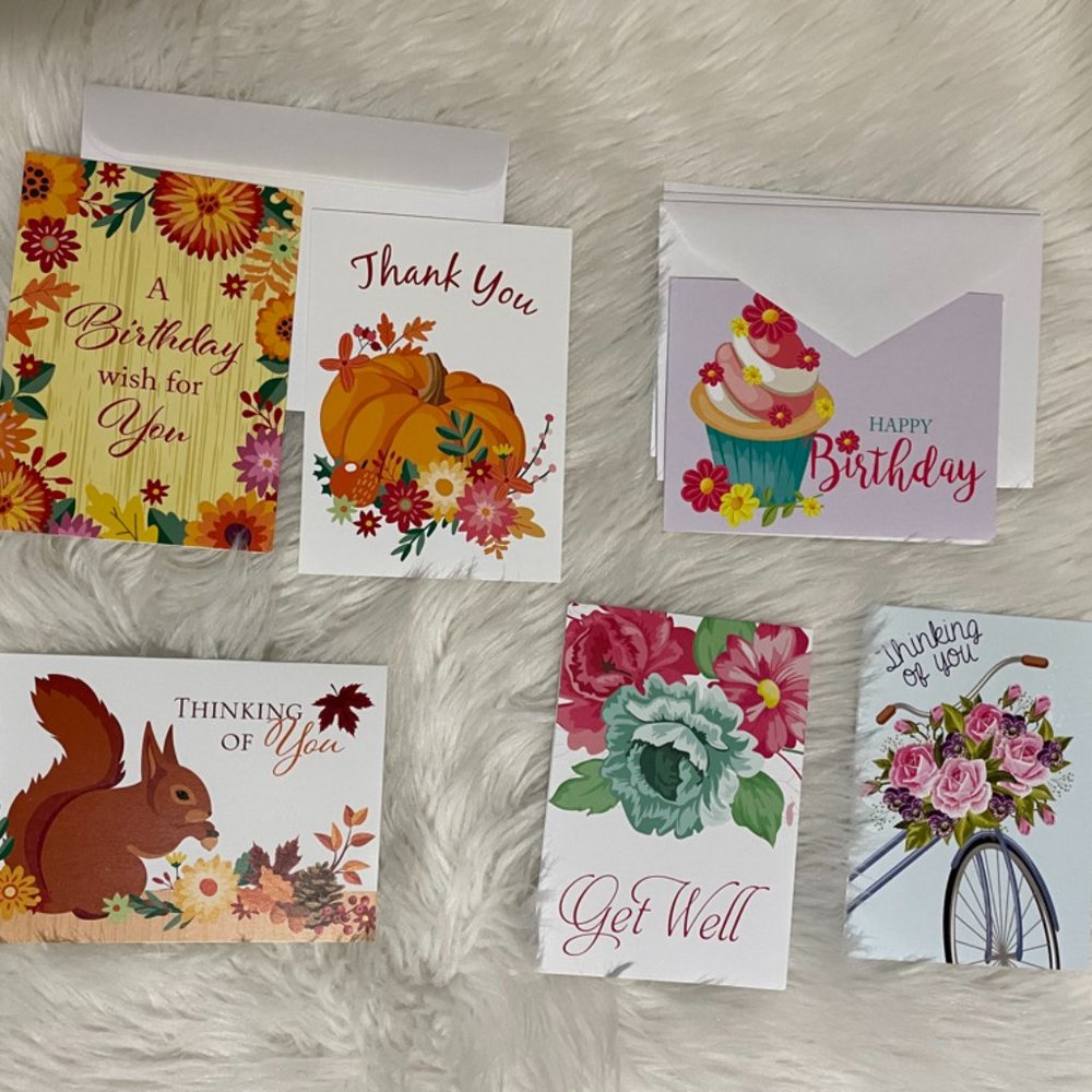Bundle of 6 Assorted Adorable Mini size greeting cards